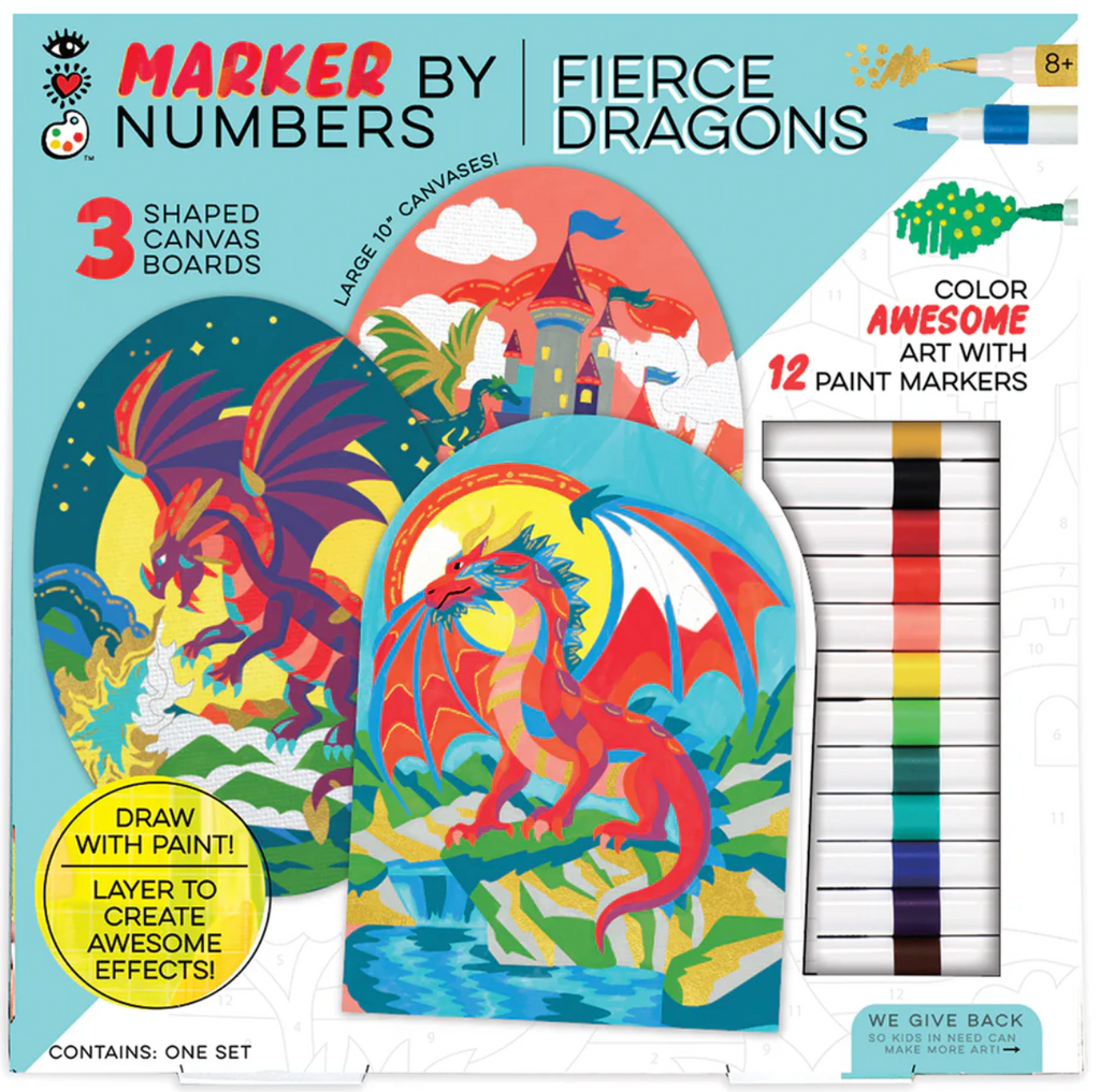 Bright Stripes iHeartArt Marker by Numbers: Fierce Dragons