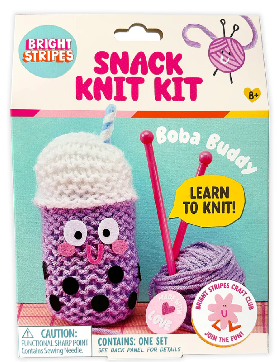 Bright Stripes Snack Knit Kit - Boba Buddy